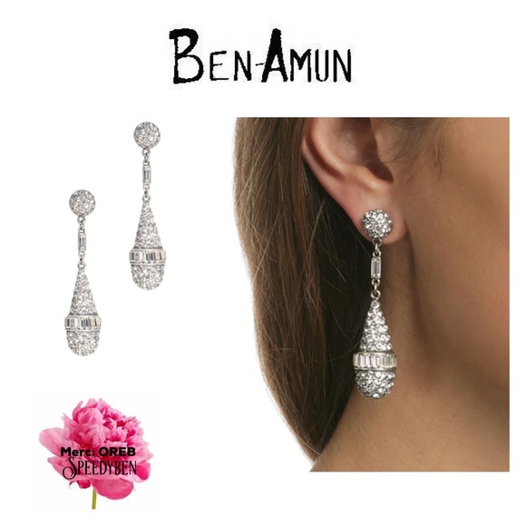 Ben-Amun Deco Crystal Teardrops - Picture 2 of 7